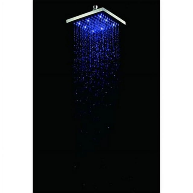 ALFI brand LED8S - PC 8 in. Square Multi Color LED Rain Shower Head, Polished Chrome