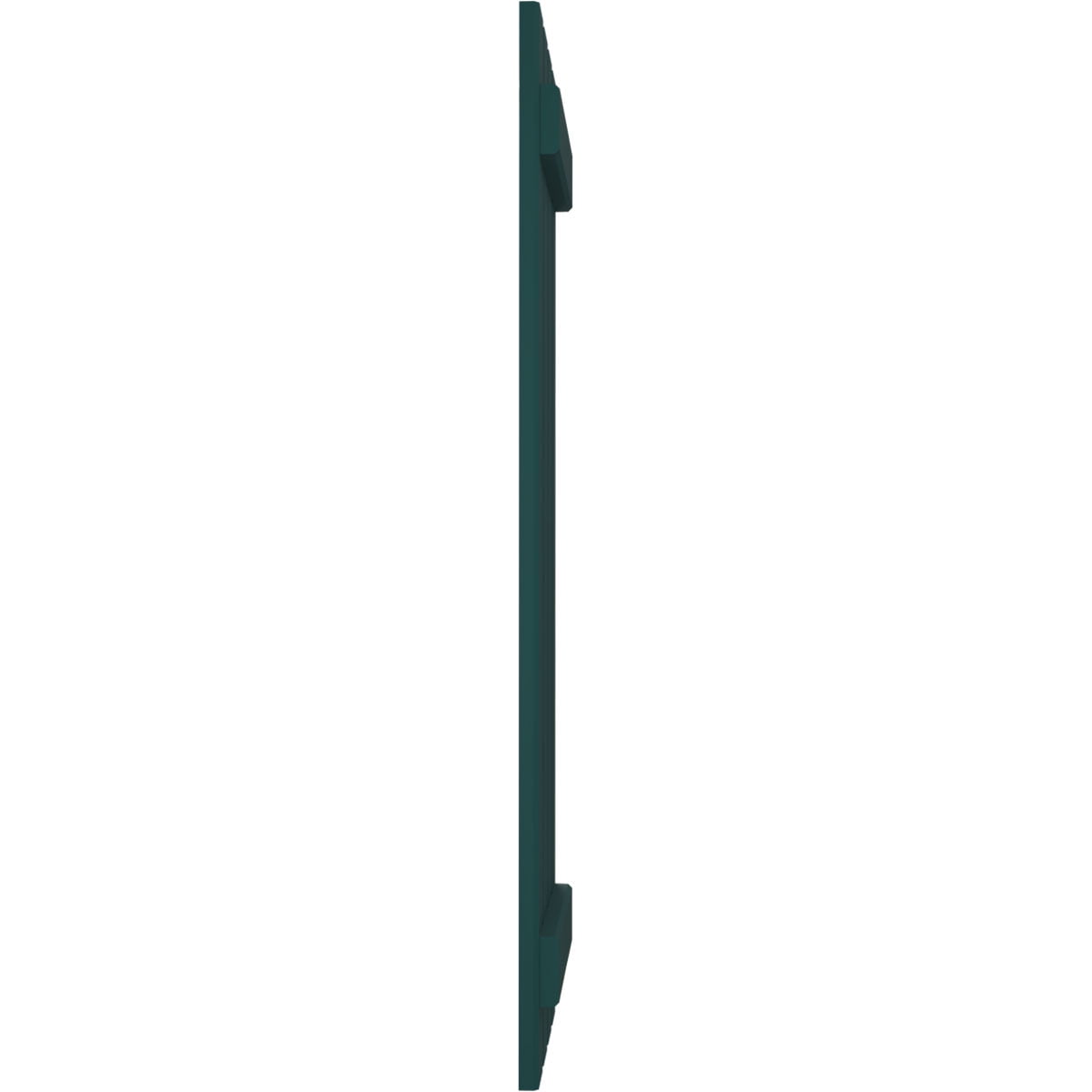 Ekena Millwork 15 1/2"W x 49"H Americraft Four Board (2 Batten) Exterior Real Wood Spaced Board-n-Batten Shutters (Per Pair), Thermal Green
