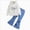 White 0726, variant on Toddler Baby Girls Outfits 24 Months 2T 3T 4T 5T 6T 7T Girls Fall Winter Clothes Toddler Girls Ruffle Long Sleeve Cute Top Jeans Bell-bottomed Pants 2PCS Set Pink Size 6-7 Years