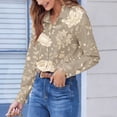 thumbnail image 2 of Craaazy Women's Collar T-Shirts for Work Long Sleeve Button Business Clothes Gifts, 2 of 6