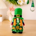 thumbnail image 3 of St. Patrick's Day Leprechaun Gnome Figurine, 8.66 Inch Lucky Irish Shamrock Plush, Green and Rainbow Tomte for Home Tiered Tray Mantel Decor, 3 of 8