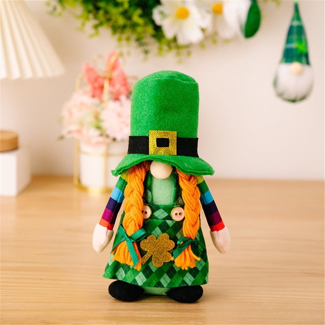 Hogar y jardín, adornos decorativos, decoraciones para el Día de San Patricio, muñecos sin rostro irlandeses, gnomos, decoraciones de regalo, artículos decorativos