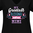 thumbnail image 4 of Inktastic My Greatest Blessings Call Me Mimi with Flowers Women's Plus Size V-Neck T-Shirt, 4 of 5