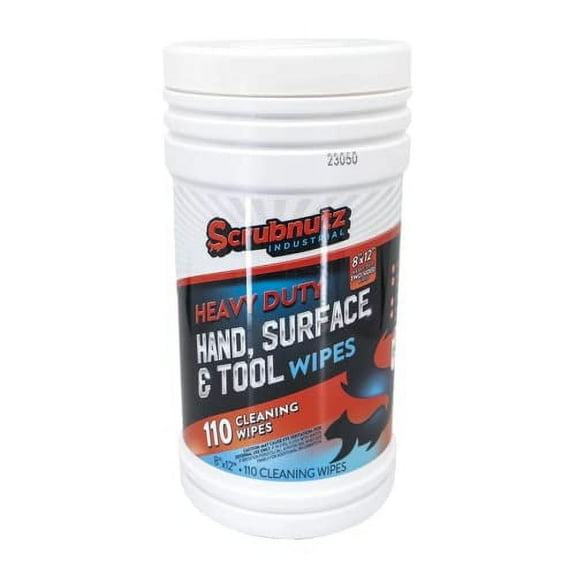 Scrubnutz Industrial Heavy Duty Cleaning Wipes for Hands, Tools, Surfaces, All Purpose Cleaning Wipes, Removes Grease, Oil, Paint, Inks, for Auto Mechanics, Engineers, Painters - 110 Wipes
