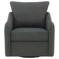 thumbnail image 4 of Pemberly Row Set of 2 Upholstered Sloped Arm Swivel Glider Chairs in Charcoal, 4 of 11