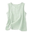 thumbnail image 4 of Mifsaly Girls Plaid Tank Tops Toddler Kids Casual Crewneck Sleeveless Blouse Lightweight Breathable Vacation Beach Everyday Summer Outfits, 4 of 8