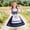 Dark Blue, variant on Kids German Dirndl Dress Dark Blue 4T Puff Sleeve Gingham Oktoberfest Costume Set with Apron,Size 10 T