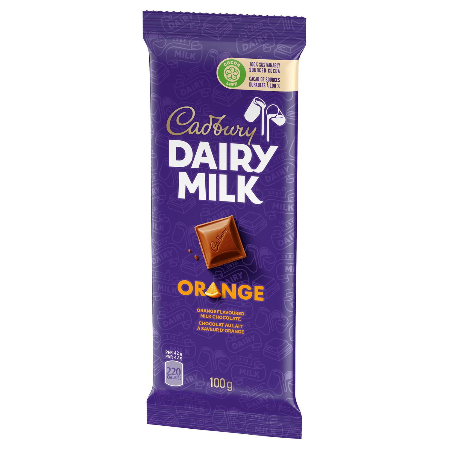 Cadbury Dairy Milk Orange Chocolate Bars, 100 G