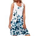 thumbnail image 2 of SMihono Robe d'Été Grande Taille pour Femmes 2023 Été Mode Bord de Mer Décontractée Imprimée Sans Manches à Col Rond, 2 of 6