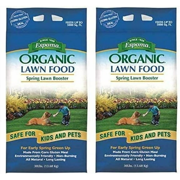Espoma EOLB30 Organic Lawn Booster Fertilizer, 30-Pound Tw Pck