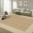 thumbnail image 2 of HOMERRY Washable Throw Rug for Living Room 4' x 6' Geometric Print Modern Bordered Soft Non-Slip Indoor Carpet, Yellow, 2 of 5