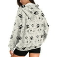 thumbnail image 2 of SCRAWLGOD Paws Ink Spots Beige Loose Fit Full Zipper Hoodies for Women Casual Comfy Sweatshirt Drop Shoulder Comfortable Long Sleeve Clothes Fall Winter Trendy Outfits, L, 2 of 7