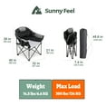 thumbnail image 5 of Sunnyfeel Plush Oversize Outdoor Foldable Comfortable Padded Sturdy Camping Club Chair, Black, 5 of 5