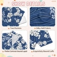 thumbnail image 4 of FORMRS Niños Short Sleeve Top and Pants Pajama Set Unisex Satin 2-Piece Sleepwear, Sizes 13-14Y, Floral Ocean Waves, 4 of 8