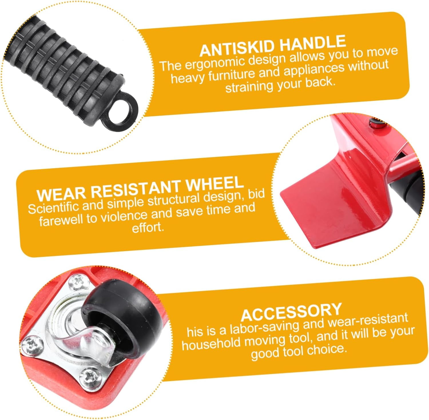 Heavy Duty Furniture Lifter Mover Tools Set Furniture Shifter Wheels Moving Slider Kit Moving Roller Kit Furniture Transport Set Furniture Sliders for Sofas Refrigerators