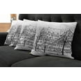 thumbnail image 2 of Ambesonne Autumn Throw Pillow Cover 4 Pack, European Town Street, 20", Black White, 2 of 6