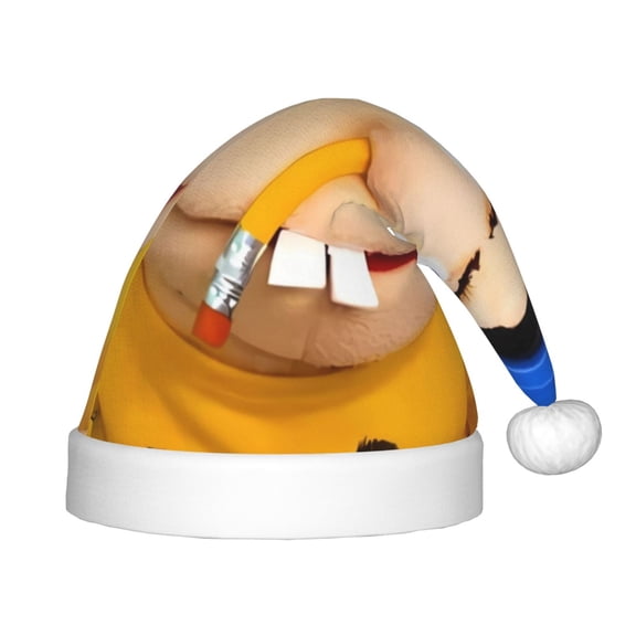 Saiise Sml Jeffy Aw Christmas Hat,Santa Hat for Kids & Baby,Xmas Hat,Unisex Velvet Classic Santa Claus Hat for New Year Party