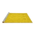 thumbnail image 2 of Ahgly Company Machine Washable Indoor Round Oriental Yellow Traditional Area Rugs, 5' Round, 2 of 4