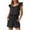 Black, variant on Women's Summer Sleeveless Shorts Jumpsuit | Elegant Front Tie Round Neck Jumpsuit with Pockets & Lace Trim - Casual for Daily Getaways