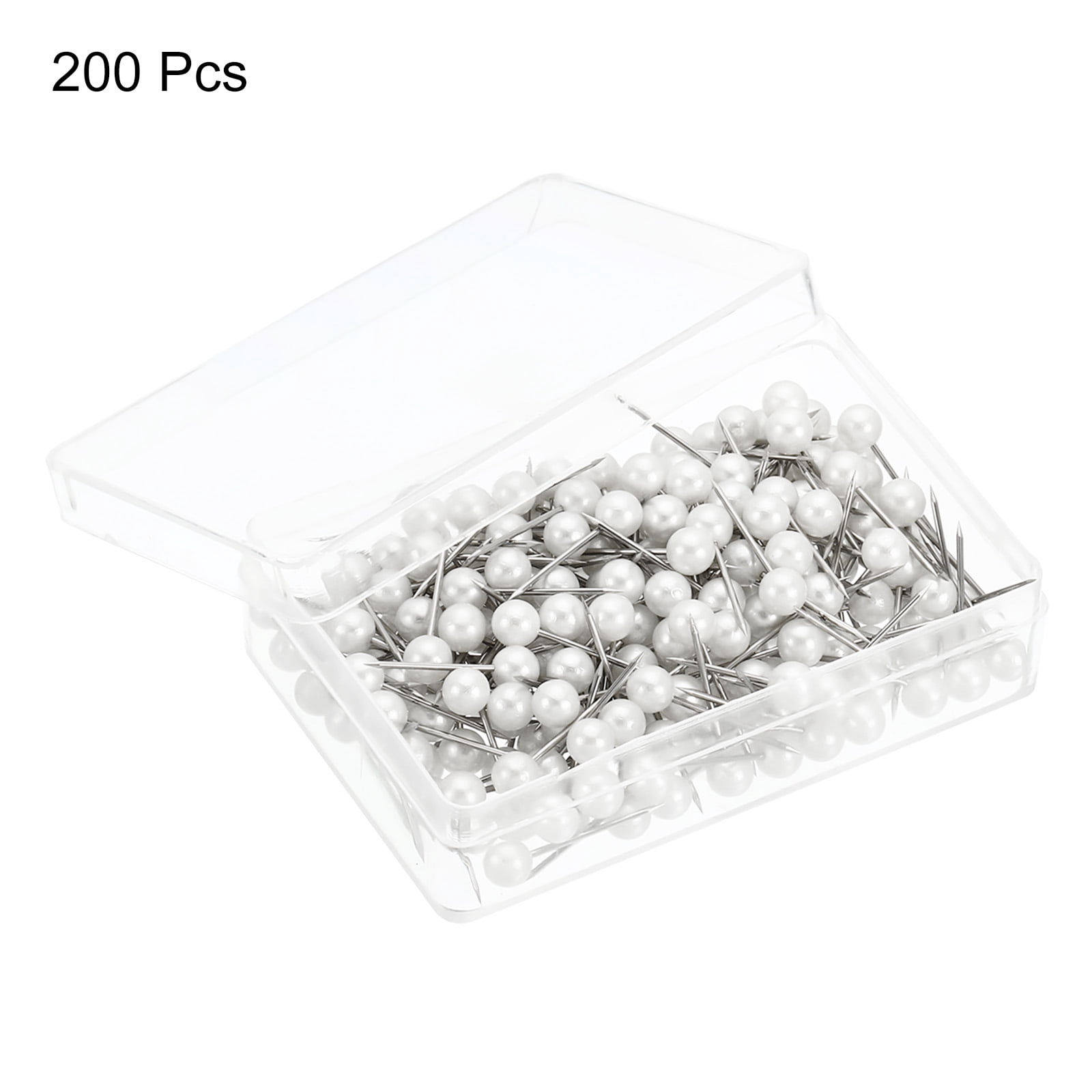 Unique Bargains Push Pins, Round Head Map Tacks Thumb Steel Point Pearl White