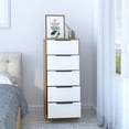 thumbnail image 2 of We Have Furniture 5 Drawers Dresser Maryland, Metal Handle, White / Pine Finish, 2 of 6