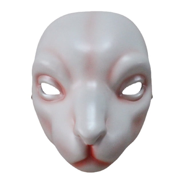 Máscara de resina con forma de conejo muscular para Halloween, juego de cosplay blanco para adultos