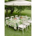 thumbnail image 3 of Outdoor Tablecloth with Umbrella Hole and Zipper, Spring Leavse Rectangle Table Cloth 60x84 Inch Waterproof Tablecloth, Pastoral Garden Botanical Rustic Burlap Picnic Table Cover for Patio Camping, 3 of 7