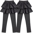 thumbnail image 2 of Girls School Uniform Pants Leggings with Skirts Stretch Warm Jegging 4-12 Years, 2 of 8