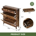 thumbnail image 5 of Uforic Shoe Cabinet with 2 Flip Drawers, Hidden Shoe Storage Rack Organizer, Brown, 5 of 8