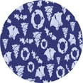 thumbnail image 1 of Ahgly Company Tapis Rond Lavable en Machine Intérieur Transitionnel Bleu Cobalt, 7 Pieds Rond, 1 of 7