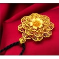 thumbnail image 3 of HOOUN Big Fiower 22K 23K 24K Thai Baht Gold Filled Yellow GP Necklace Pendant, 3 of 5