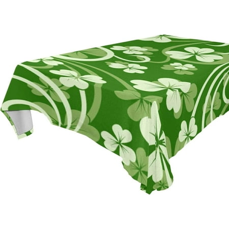 

Hyjoy St Patrick s Day Clover Tablecloth Waterproof Washable Polyester Square Table Cover Durable Tablecloth for Kitchen Dining Table Party Decor (54 X 54 Inch)