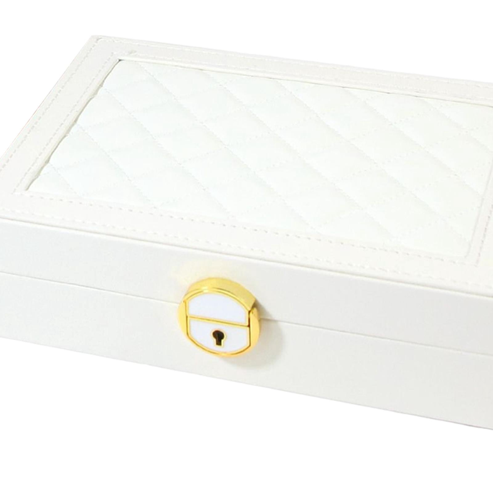 FVDPWYE Travel Jewelry Box Organizer Jewellery Storage Holder for Earrings Bracelets White