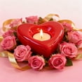 thumbnail image 4 of Valentines Day Ceramic Heart-shaped Candle Holders, 4.2in Wedding and Party Decorative Candles, Perfect for Home, Dining, and Coffee Tables, 4 of 7