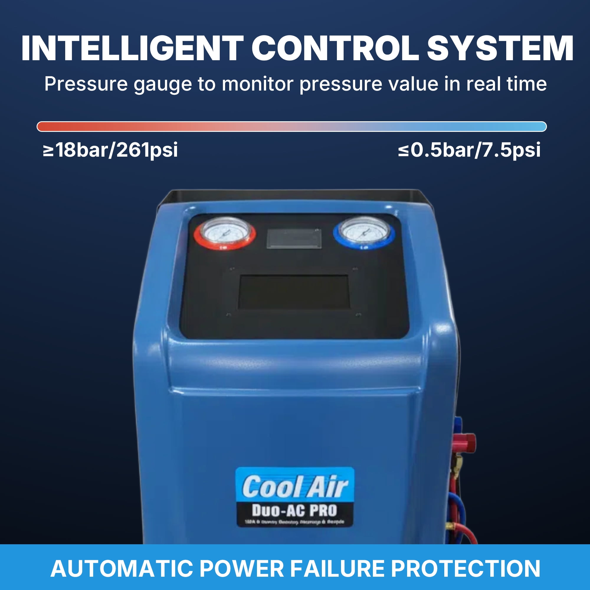 LAUCO Cool Air Duo-AC Machine PRO, Professional Automotive AC Recovery, Recharge & Recycling Machine | Full-Automatic Dual Refrigerant Service Station with 7-Inch Touch Screen - 87273