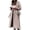 Beige, variant on YONGHS Women Trench Coat Long Sleeve Lapel Winter Overcoat Mid-Long Belted Slim Outerwear Coat Black L