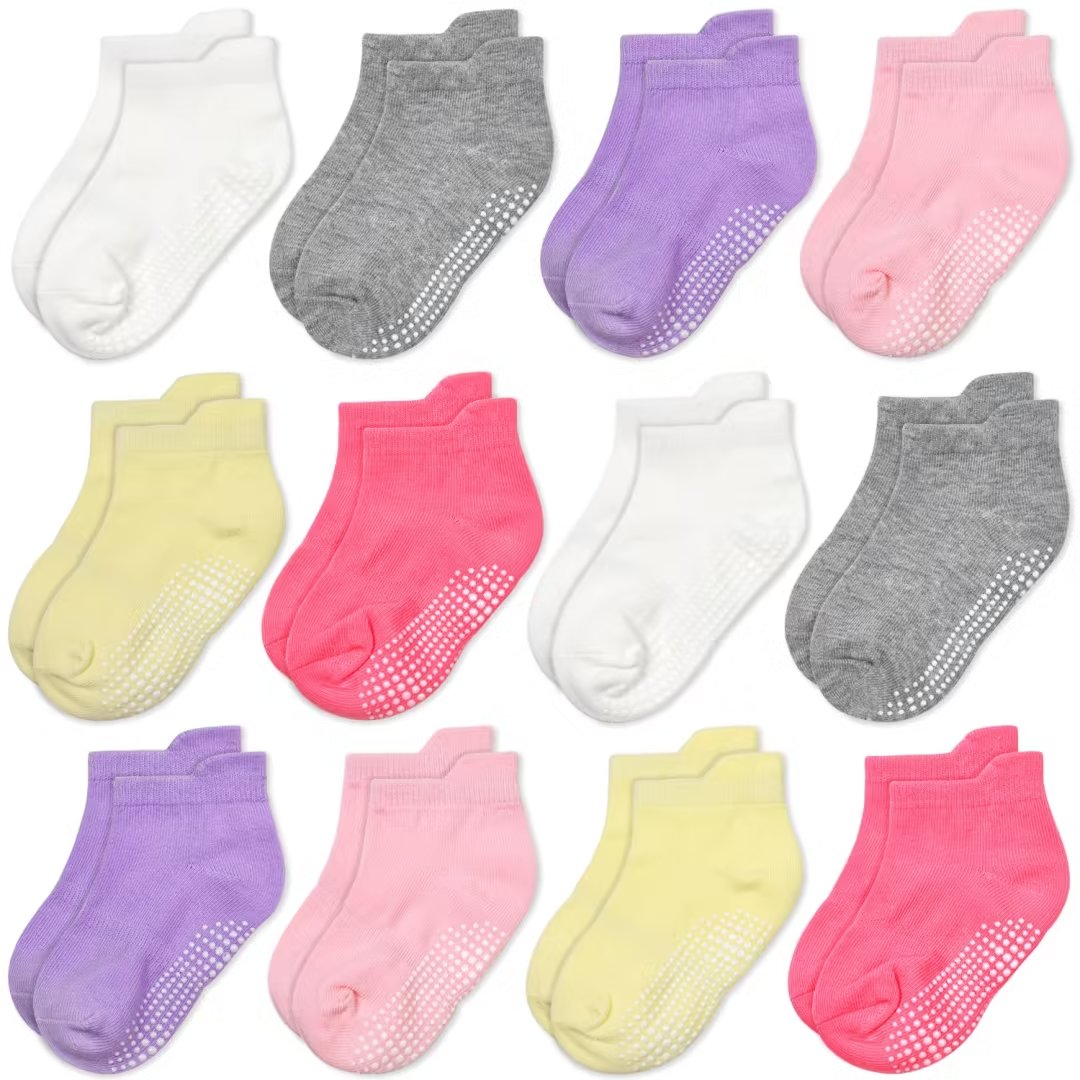 12 Pairs Girls Crew Socks Toddler Kids Designs, Size 4 - Mixed Assorted ...