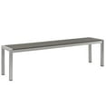 thumbnail image 1 of Modway Shore Aluminum Wood Plastic Outdoor Patio Bench in Silver/Gray, 1 of 4