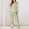 thumbnail image 3 of Disketp Pajamas Set Long Sleeve Sleepwear Womens Button Down Nightwear Pj Sets-White Rose, 3 of 9