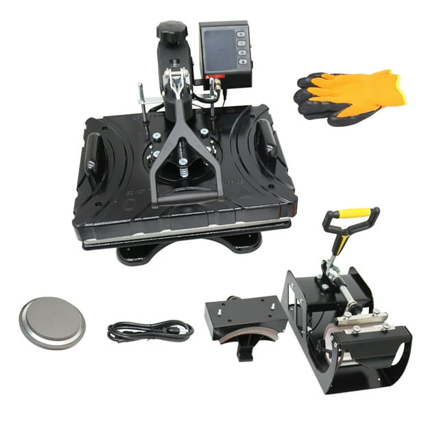 INTBUYING 5in1 Heat Press Machine Digital Transfer Sublimation T-Shirt Mug Hat Printer