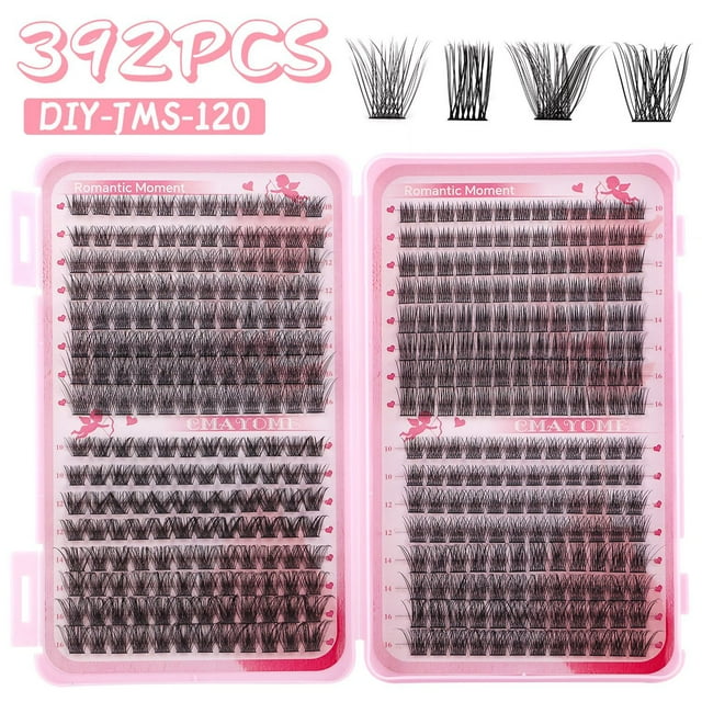 Kit De Extensión De Pestañas ,Pestañas Postizas Kit Completo DIY 392 Racimos