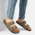 thumbnail image 3 of Pennysue Women's Cork Footbed Slide Sandals Light Brown Adjustable Buckle Slipper Shoes with Arch Support 6M, 3 of 7