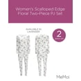 thumbnail image 2 of MeMoi Women's Scalloped Edge Floral Two-Piece PJ Set - Womens - Female, XL, Lavender, 2 of 7