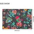 thumbnail image 3 of SKYSONIC Bath Mats Toiletry Mat, Fluffy Plush Absorbent Bath Rugs Carpet with Non Slip Bottom for Bathroom Floor Toilet Tub and Shower,23.6"x15.7"+17.3"x13.4"-Traditional Floral Bird, 3 of 7