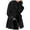 Black, variant on Women's Thick Wool Hooded Cardigan, Solid Color Windbreaker Outerwear, Casual Daily Jacket, Black, L