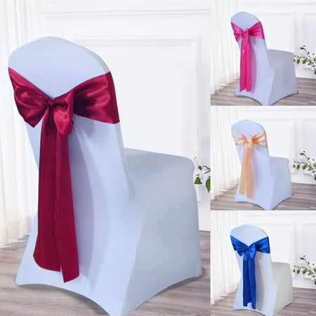 

Beechoice Satin Chair Sashes Bow sash for Wedding and Events Supplies Party Decoration Chair Cover