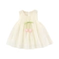 thumbnail image 2 of JDQJBZ Robe à Manches Courtes pour Enfants avec Appliqué Floral et Ourlet à Volants Tenue Décontractée d'Été, 2 of 3