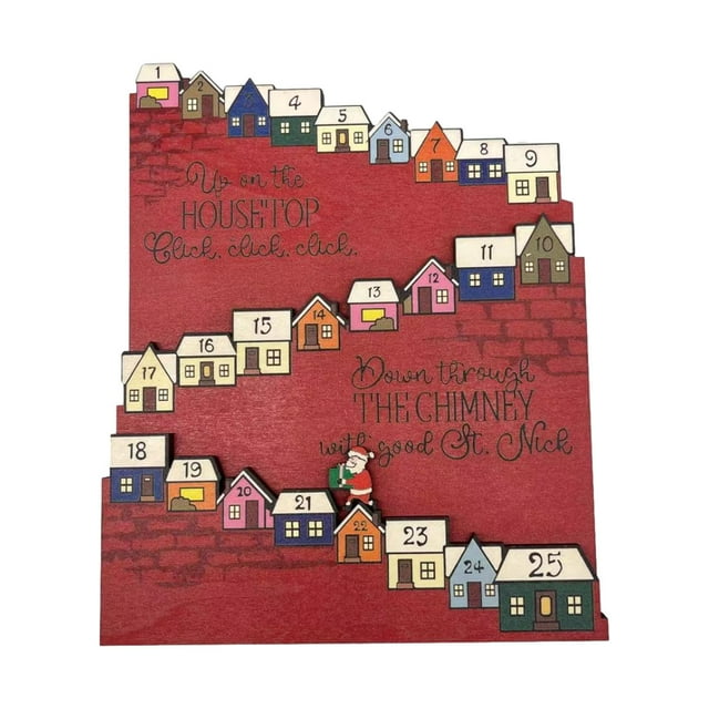 Adorno de calendario de Adviento, decoración navideña, calendario de Adviento de madera duradero para Navidad, decoración para sala de estar y Vistoso