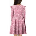thumbnail image 3 of KISSMODA Girls Long Sleeve Casual A-Line Ruffle Skater Dress, 4-55 Years, 3 of 4