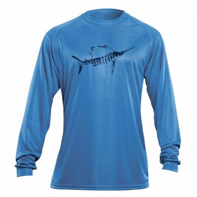 Flying Fisherman Sailfish L S Performance Tee, Carolina Blue, XXL by Flying Fisherman
